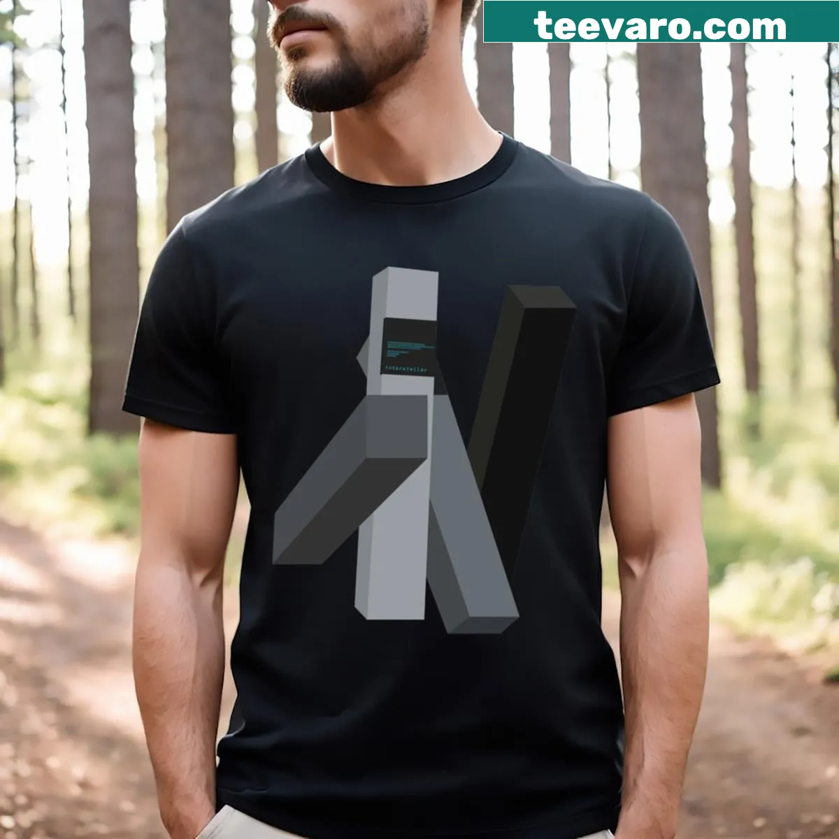 T-shirt featuring an intriguing design inspired by Tars — on a men's t-shirt