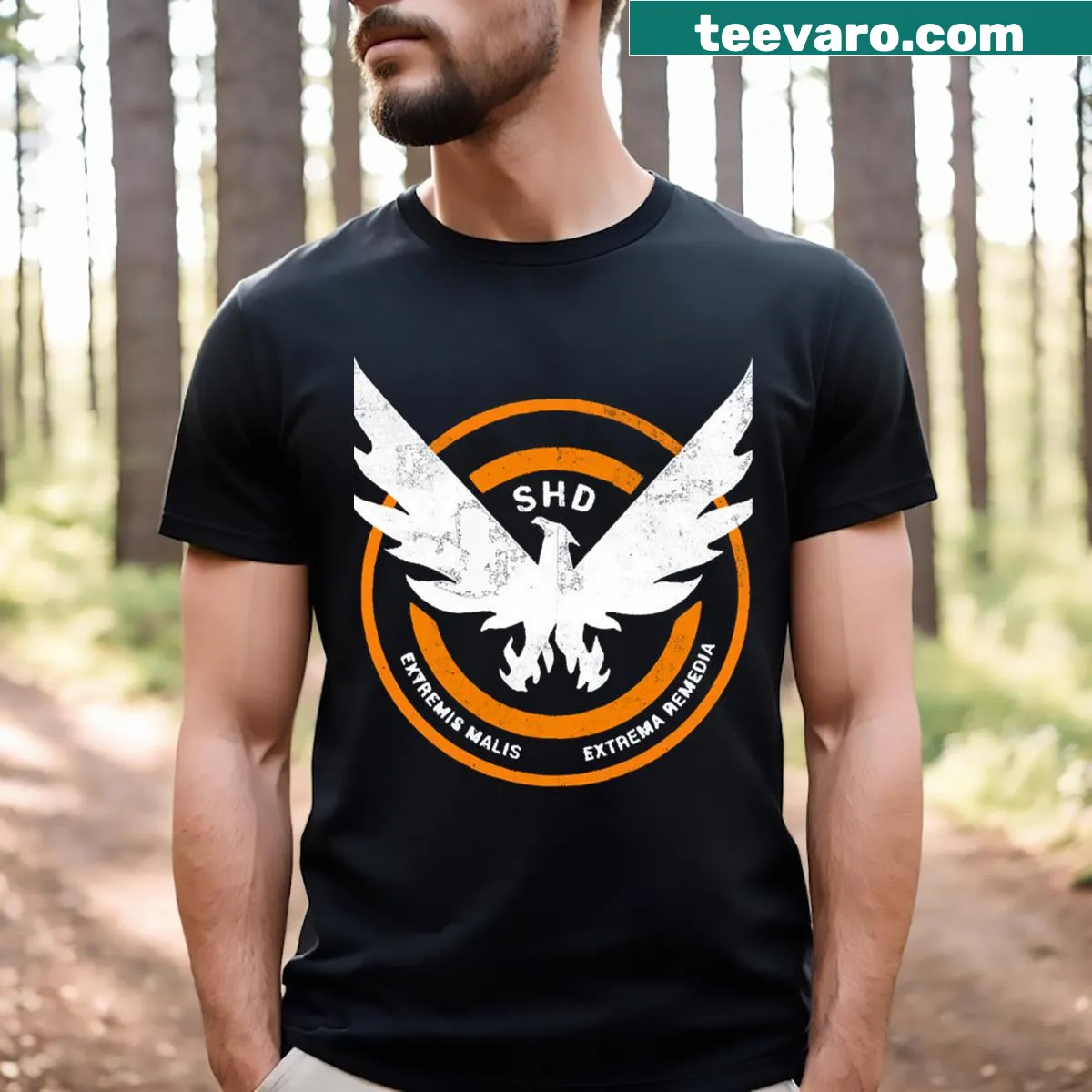 Grunge logo from The Division on t-shirt — on a men's t-shirt