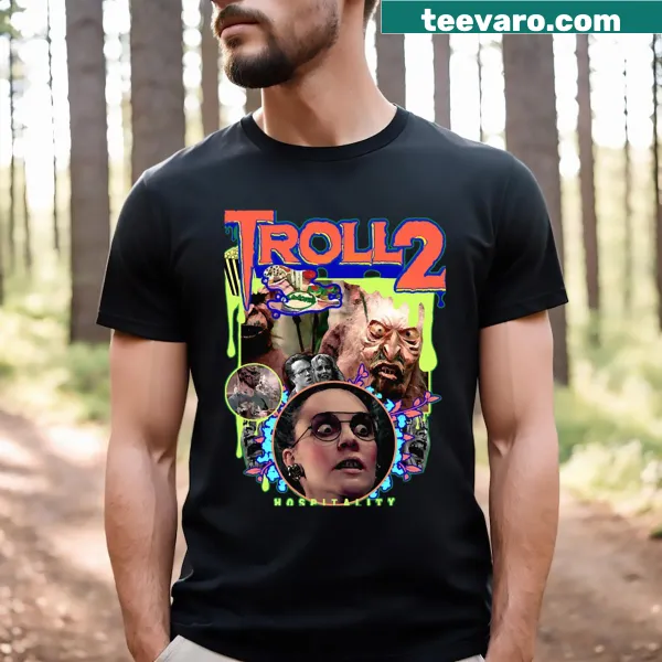 T-shirt featuring retro graphics inspired by the cult classic Troll 2.