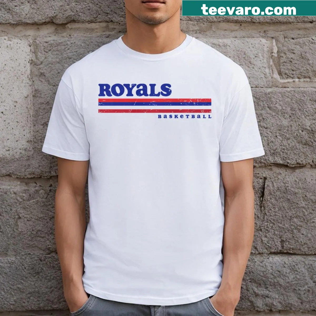 Vintage 1970s Basketball T-shirt with nostalgic graphics. — on a men's t-shirt