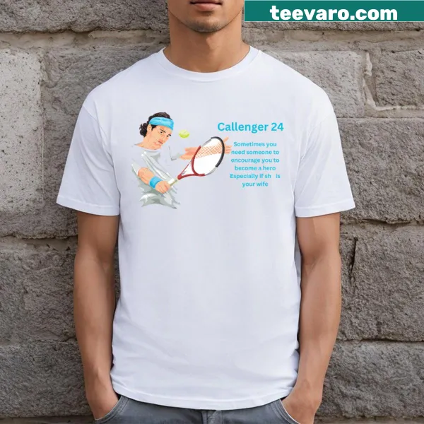 Tennis-themed T-shirt with Challenger 24 design