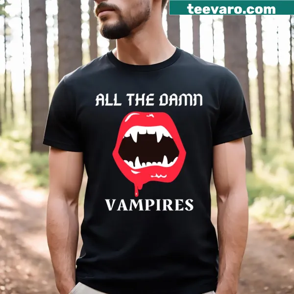 Retro-style t-shirt with vampire teeth graphic inspired by The Lost Boys.