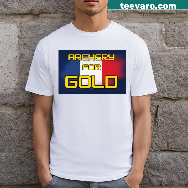 Motivational 'Archery For Gold' text t-shirt