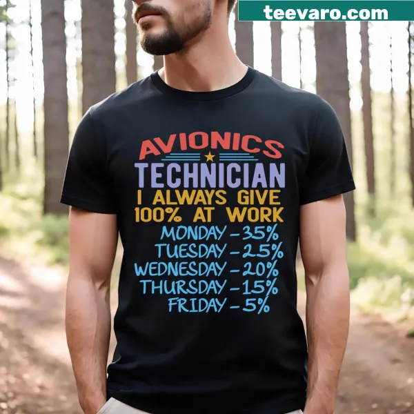 Typographic t-shirt for avionics technicians at work