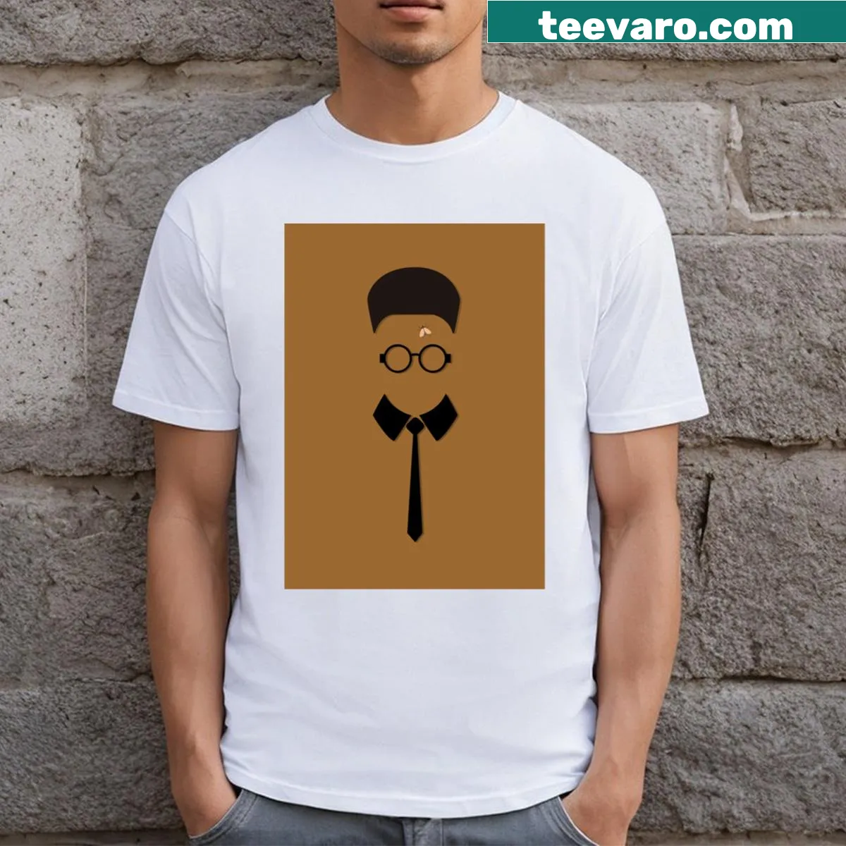 Minimalist typography design inspired by Barton Fink on a t-shirt — on a men's t-shirt