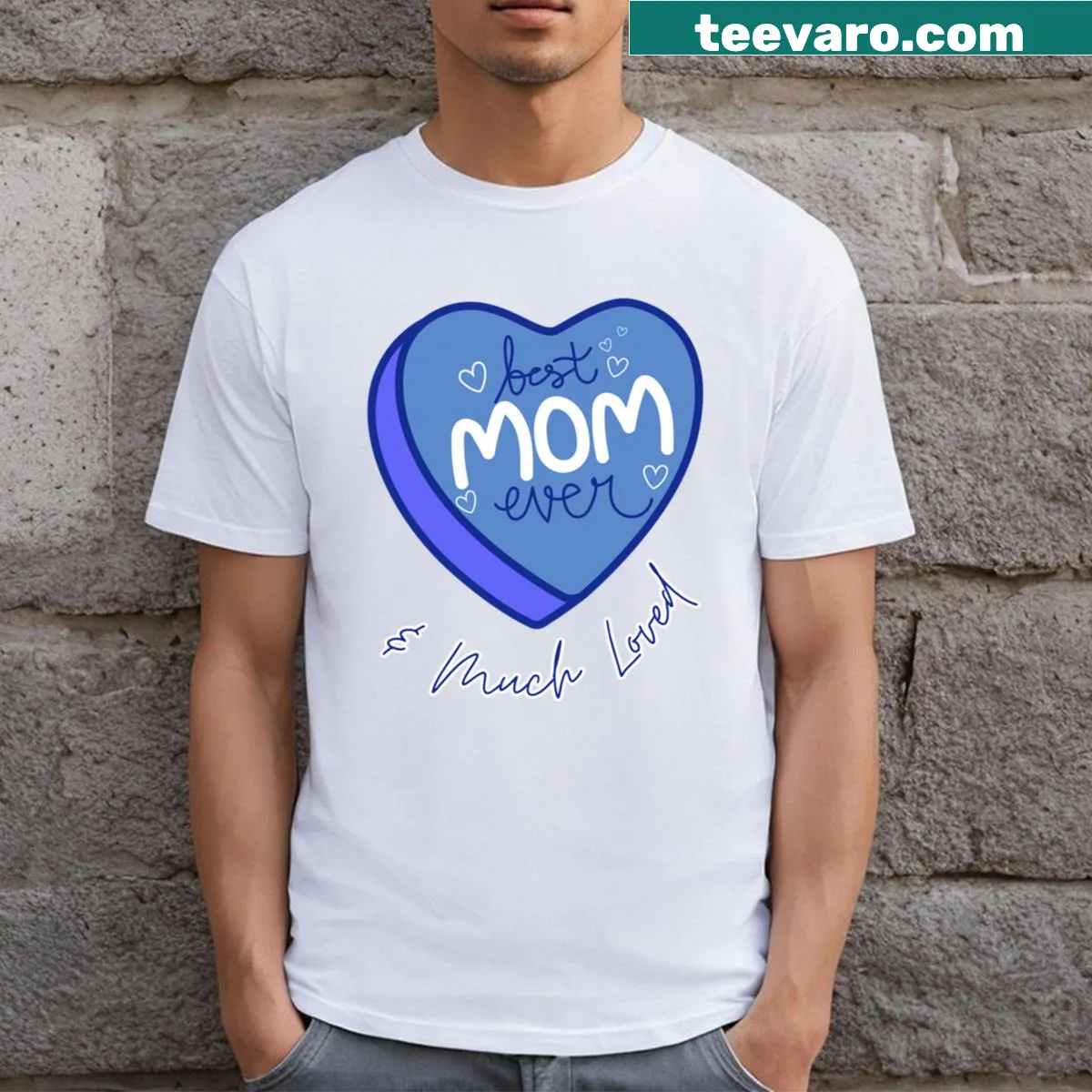 Relaxed fit t-shirt for moms with 'Best Mom Ever' design. — on a men's t-shirt