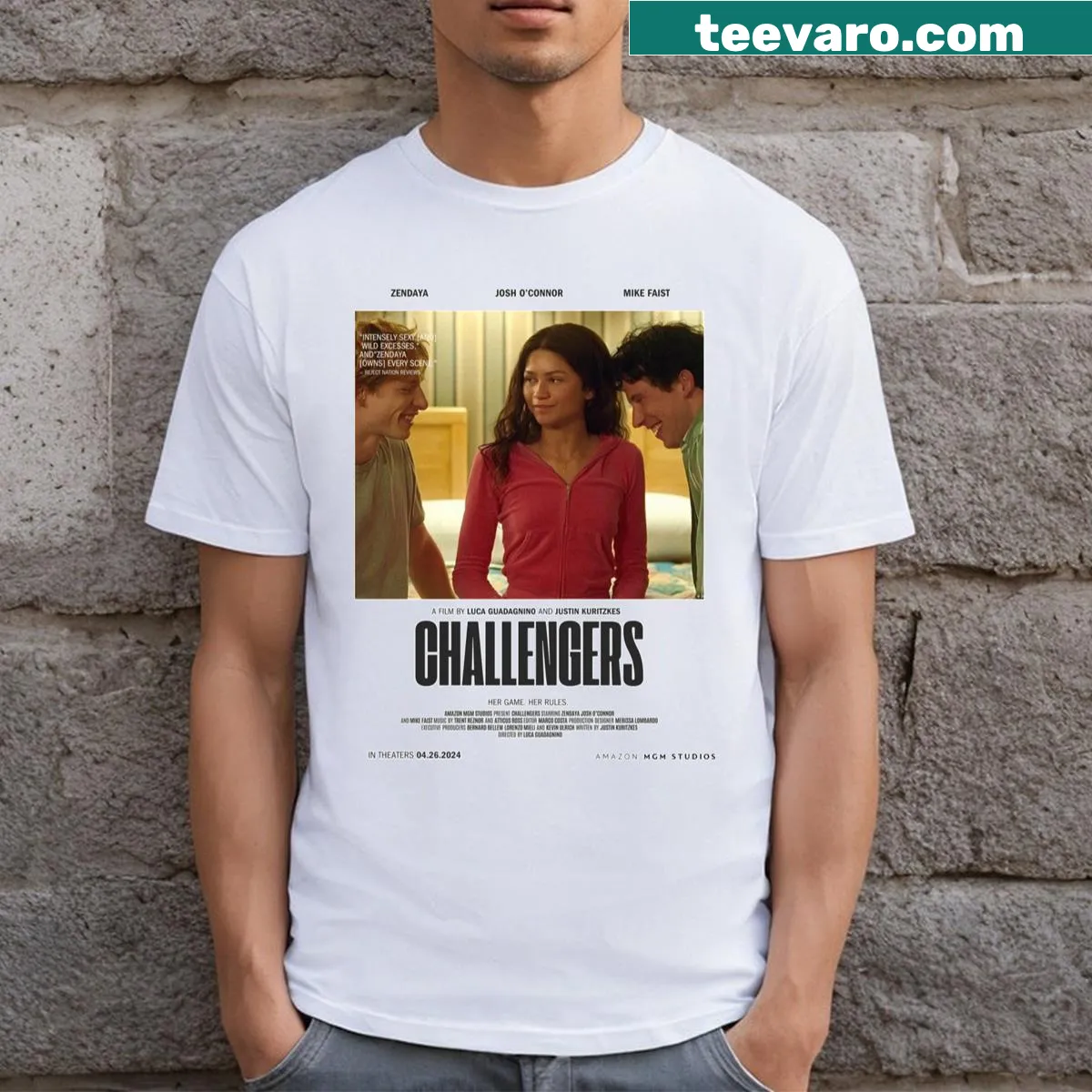 Vintage-style movie poster graphic on T-shirt — on a men's t-shirt