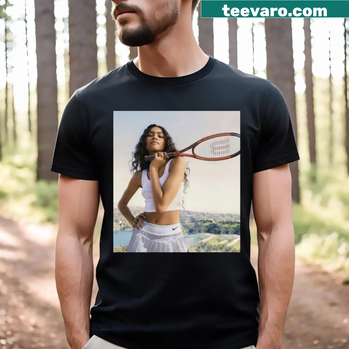 Graphic celebrating Zendaya's role in Challengers — on a men's t-shirt