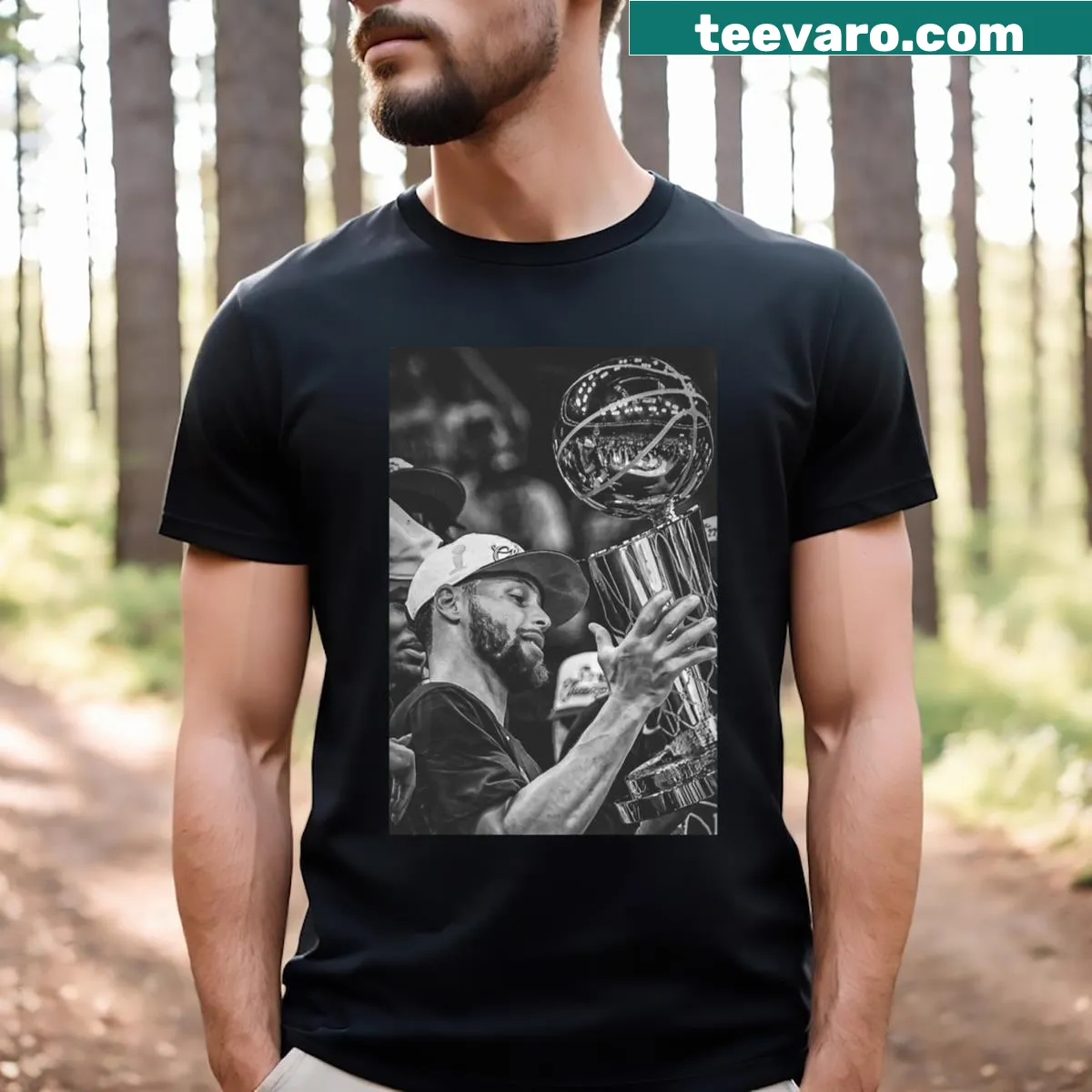 T-shirt showcasing a Champion's Den design — on a men's t-shirt