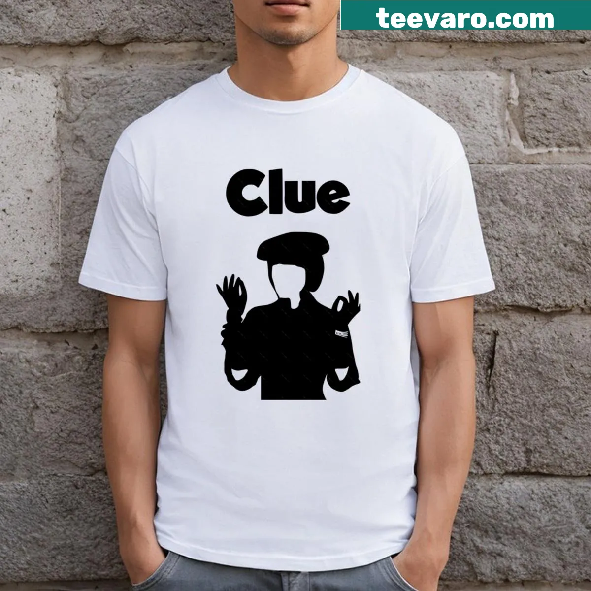 Fun typography inspired by Clue Movie on a comfortable T-shirt — on a men's t-shirt