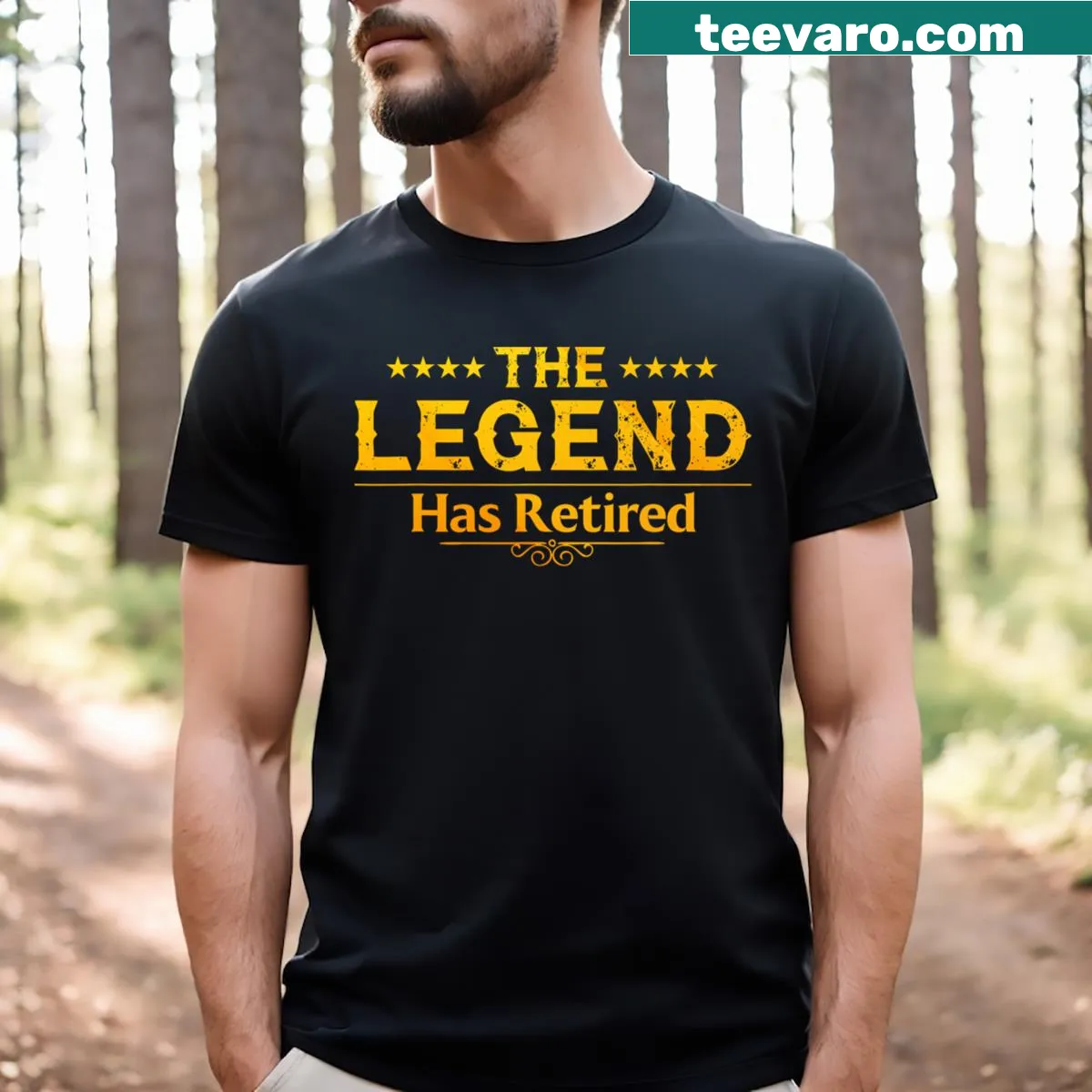Illustration of art-themed graphics on a T-shirt for retirees. — on a men's t-shirt