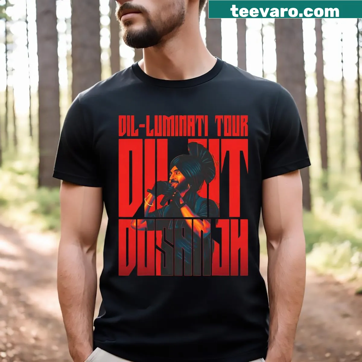 T-shirt featuring Punjabi singer Diljit Dosanjh — on a men's t-shirt