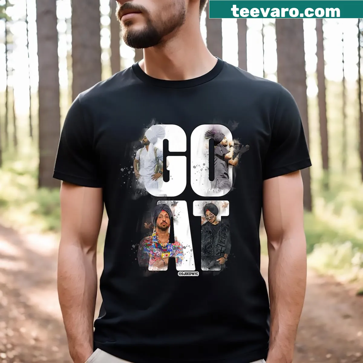 T-shirt featuring artistic design of Diljit Dosanjh Goat 2 — on a men's t-shirt