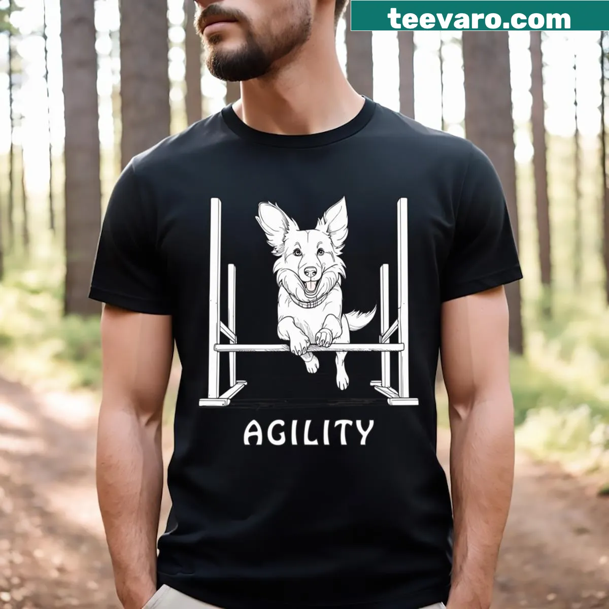 T-shirt for dog agility lovers with playful graphic — on a men's t-shirt