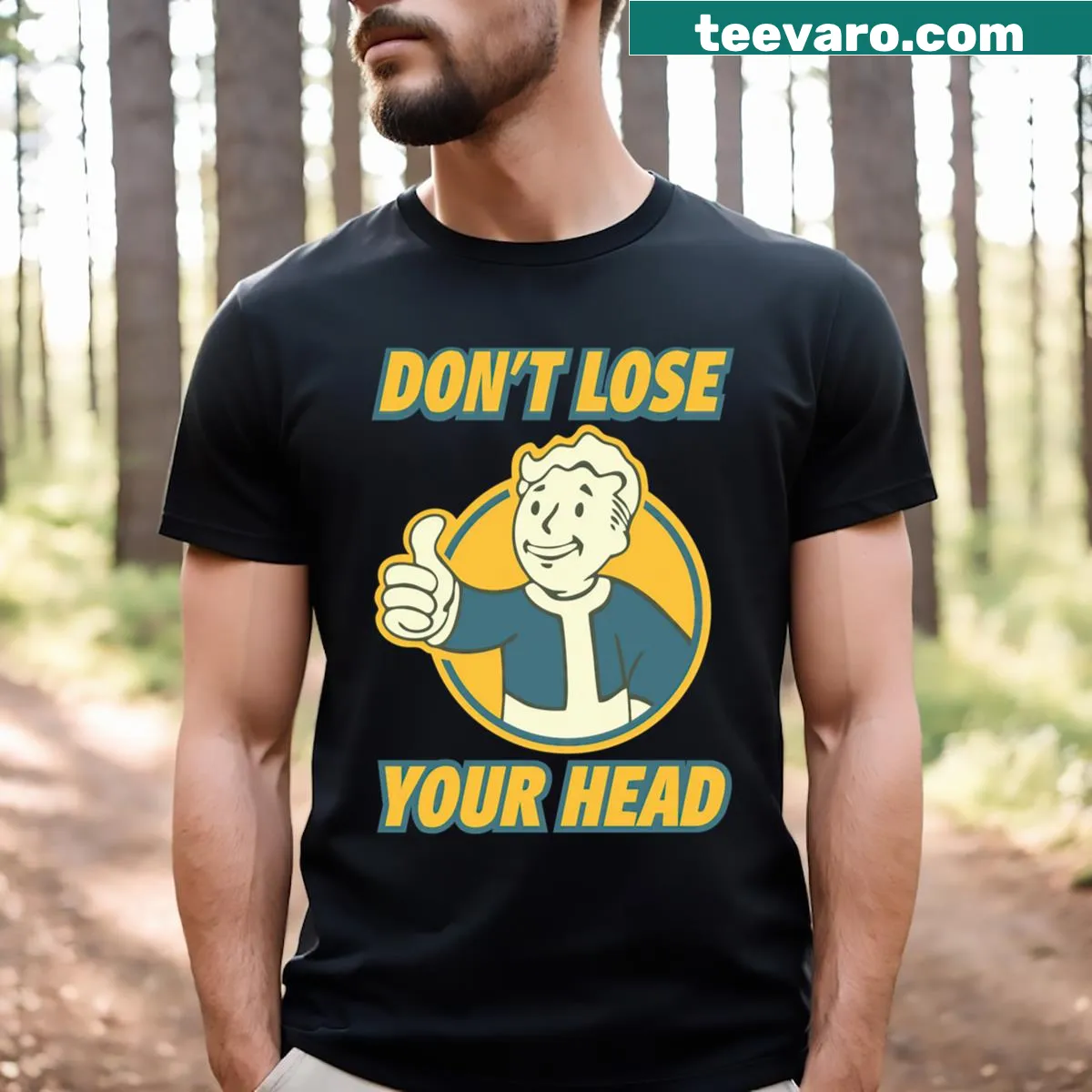 Fallout Boy inspired T-shirt with bold text — on a men's t-shirt
