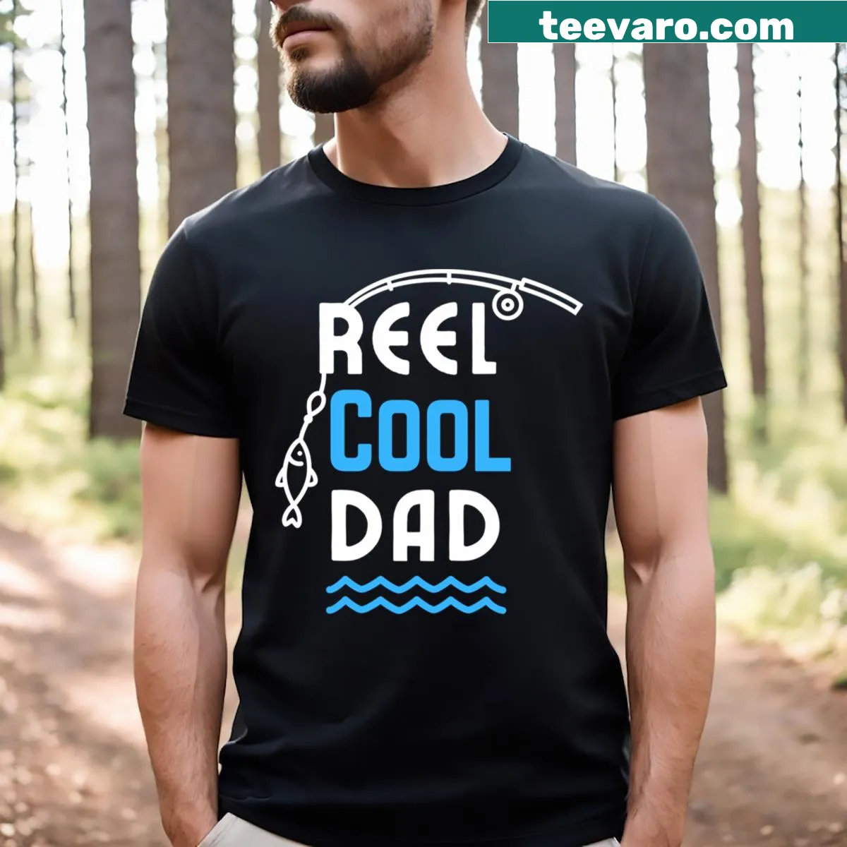 Funny T-shirt with a fishing joke for dads who love angling. — on a men's t-shirt