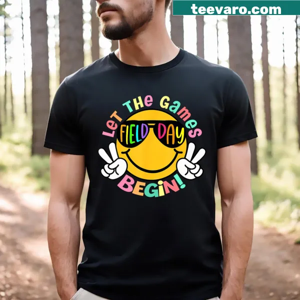 Playful T-shirt for kids featuring 'Let The Games Begin 2024' text