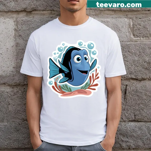 T-shirt featuring playful fish artwork inspired by Finding Dory