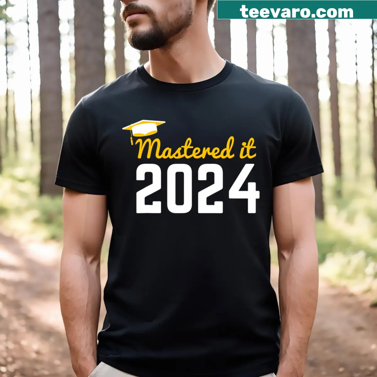 Funny MBA education T-shirt with humorous text design — on a men's t-shirt
