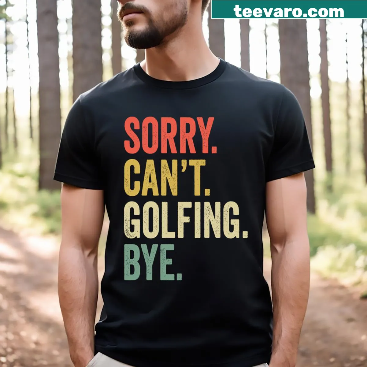 Funny golfing t-shirt with witty text about not golfing — on a men's t-shirt