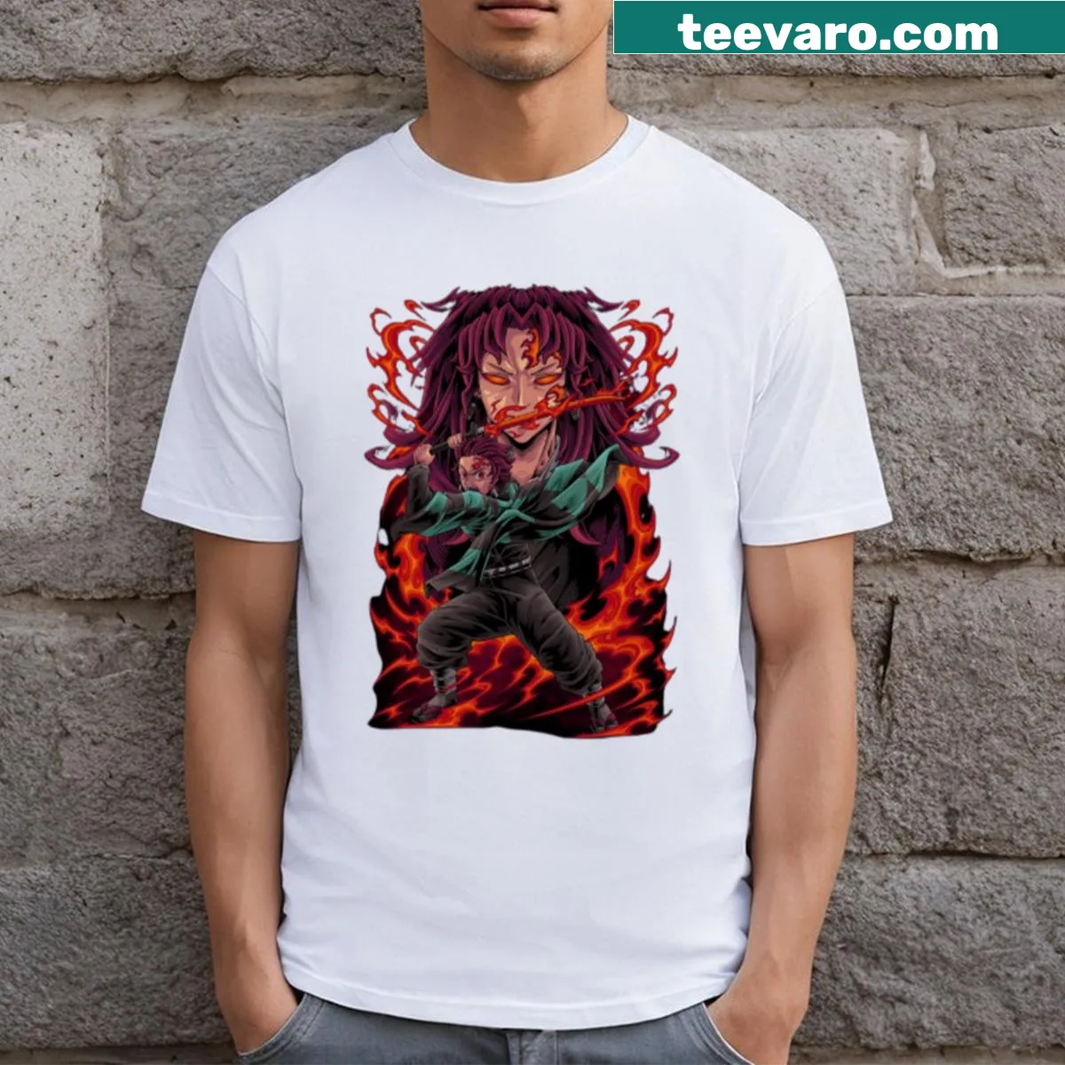 Stylish T-shirt with Hashira design and bold text. — on a men's t-shirt
