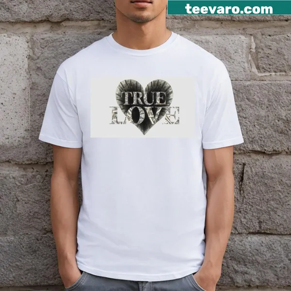 T-shirt with cartoon heart-shaped currency bills design.