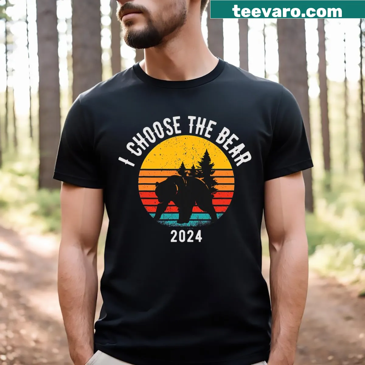 Motivational T-shirt featuring I Choose The Bear graphic — on a men's t-shirt
