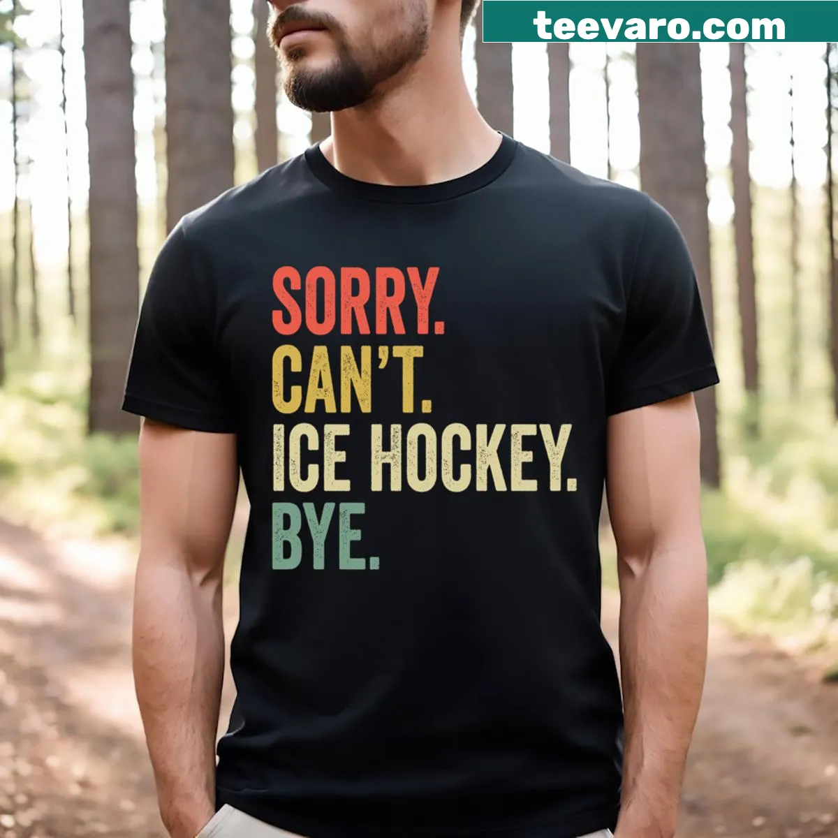 Funny t-shirt for ice hockey lovers with humorous text — on a men's t-shirt