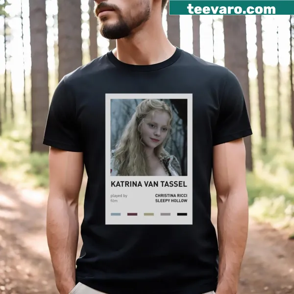 Cute cartoon illustration of Katrina Van Tassel on a T-shirt.