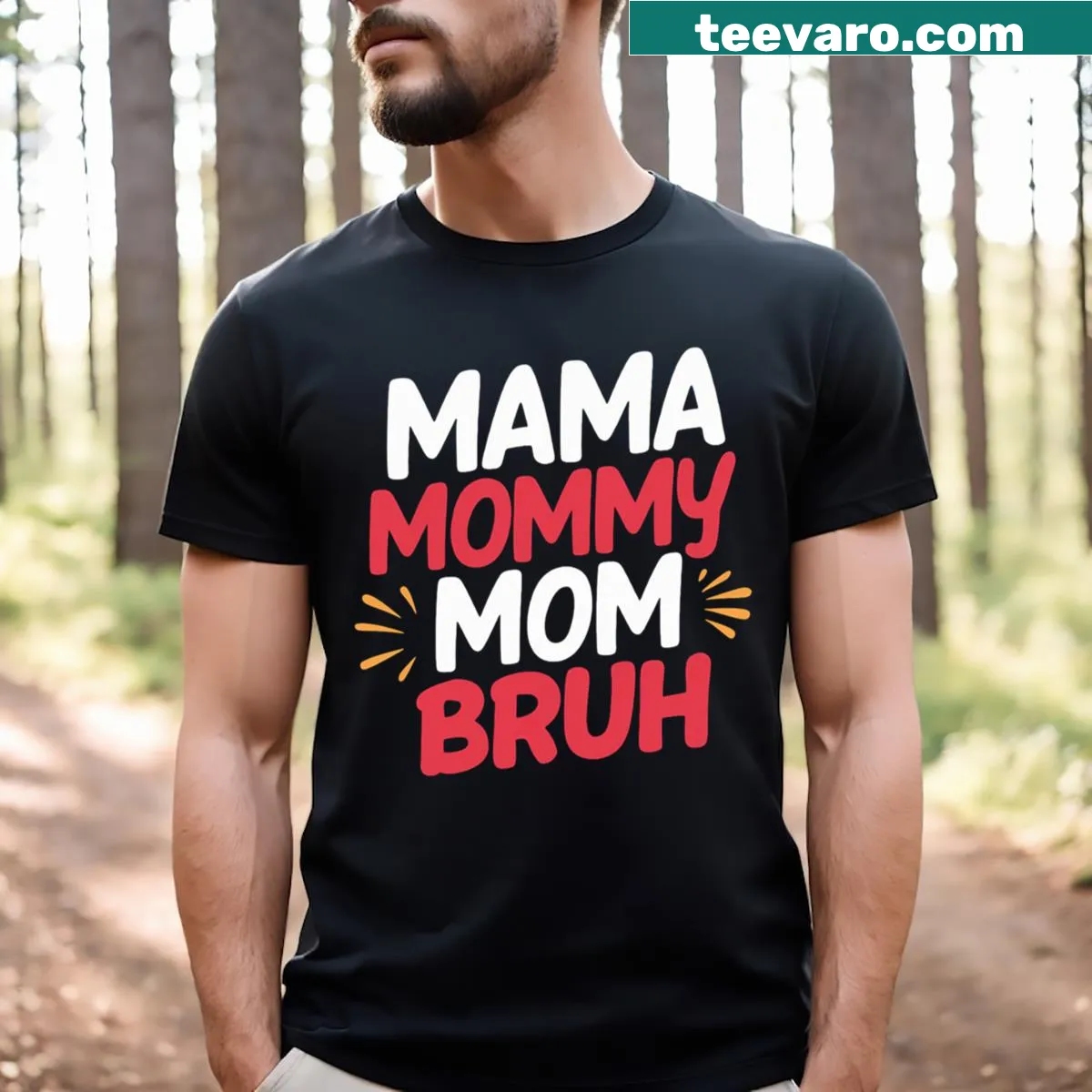 Funny retro T-shirt celebrating mothers with playful text — on a men's t-shirt