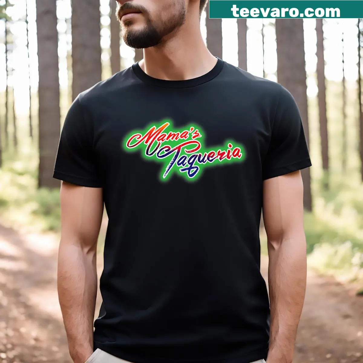 Cartoon taco design on a T-shirt for taco lovers — on a men's t-shirt
