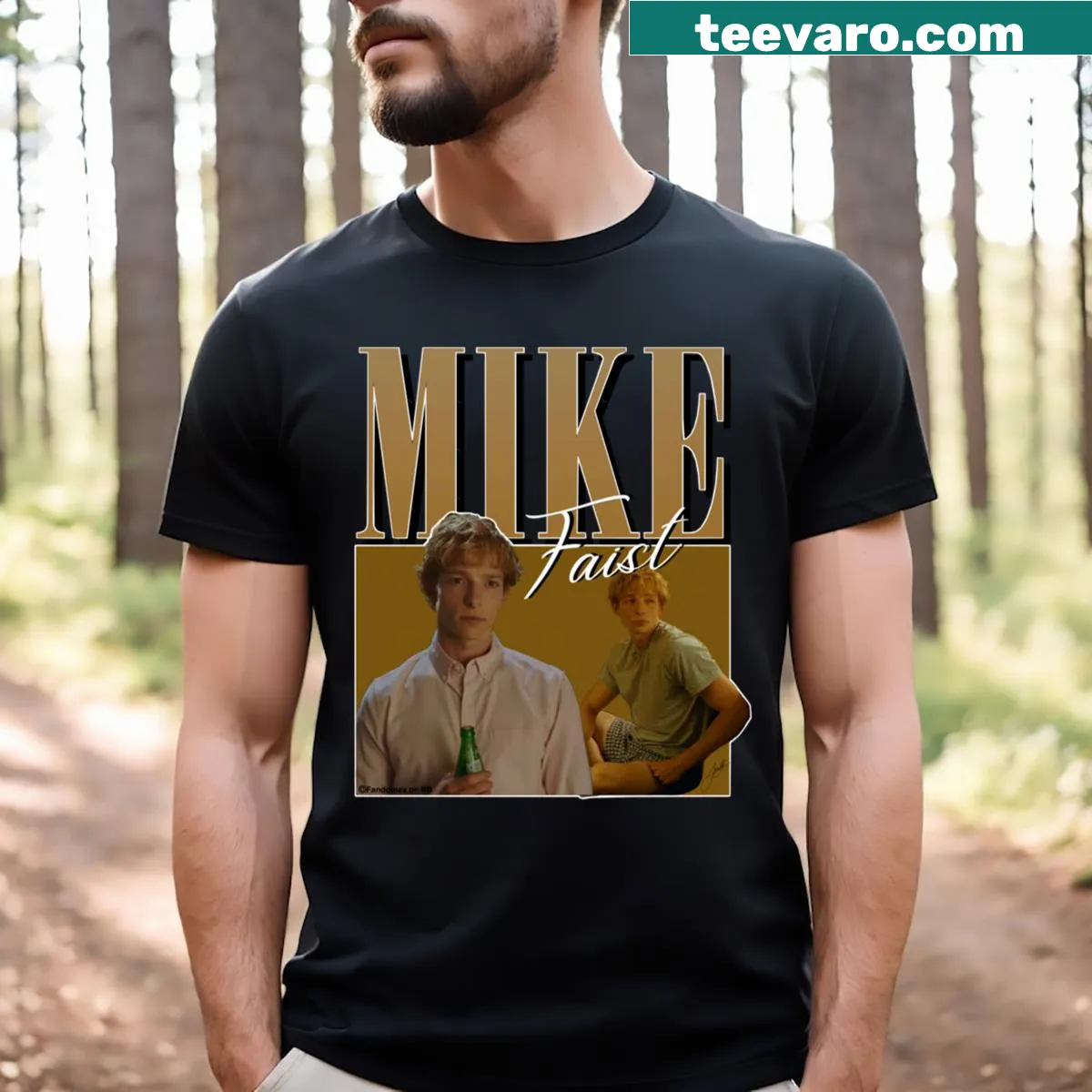 Relaxed fit T-shirt for moms with 3D wildflower design — on a men's t-shirt