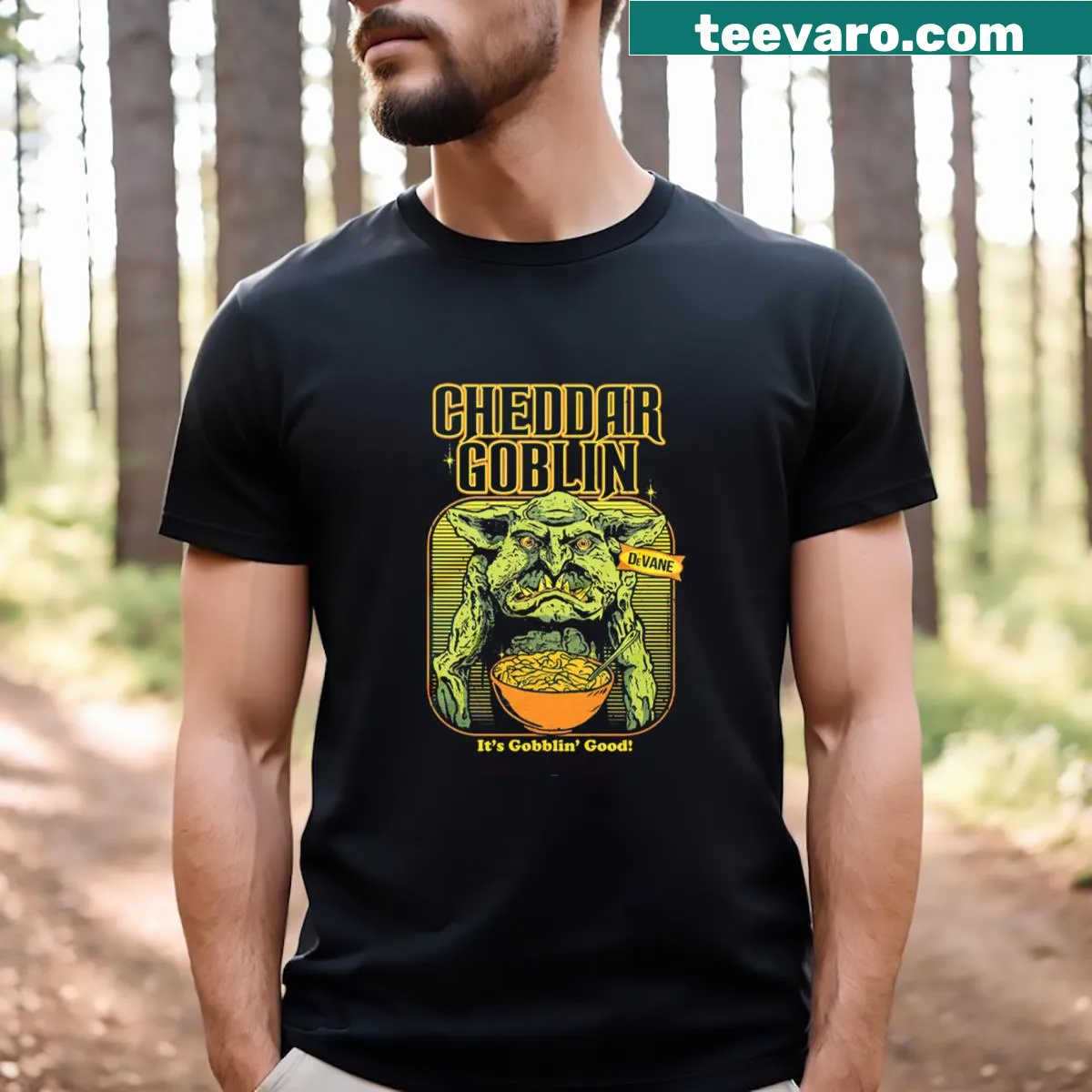 Tribute T-shirt celebrating classic monster movies — on a men's t-shirt