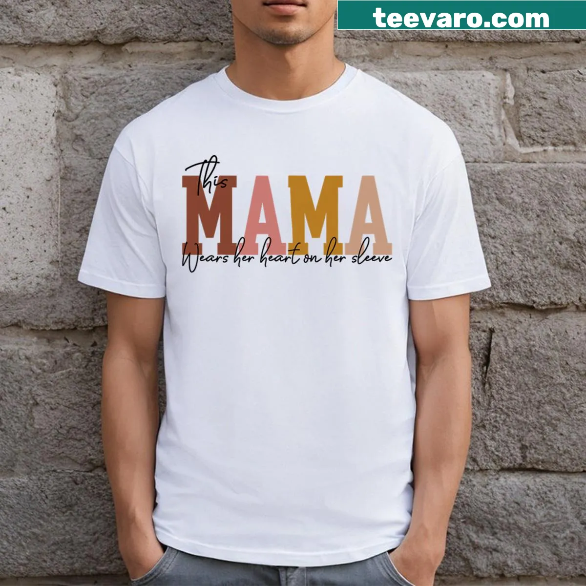 Hand-lettered t-shirt for Mother's Day with heartfelt message — on a men's t-shirt