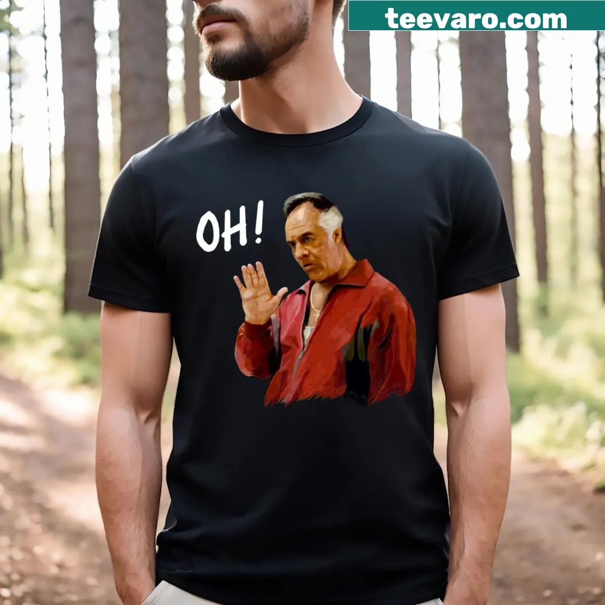 Minimalist silhouette design on Paulie T-shirt — on a men's t-shirt