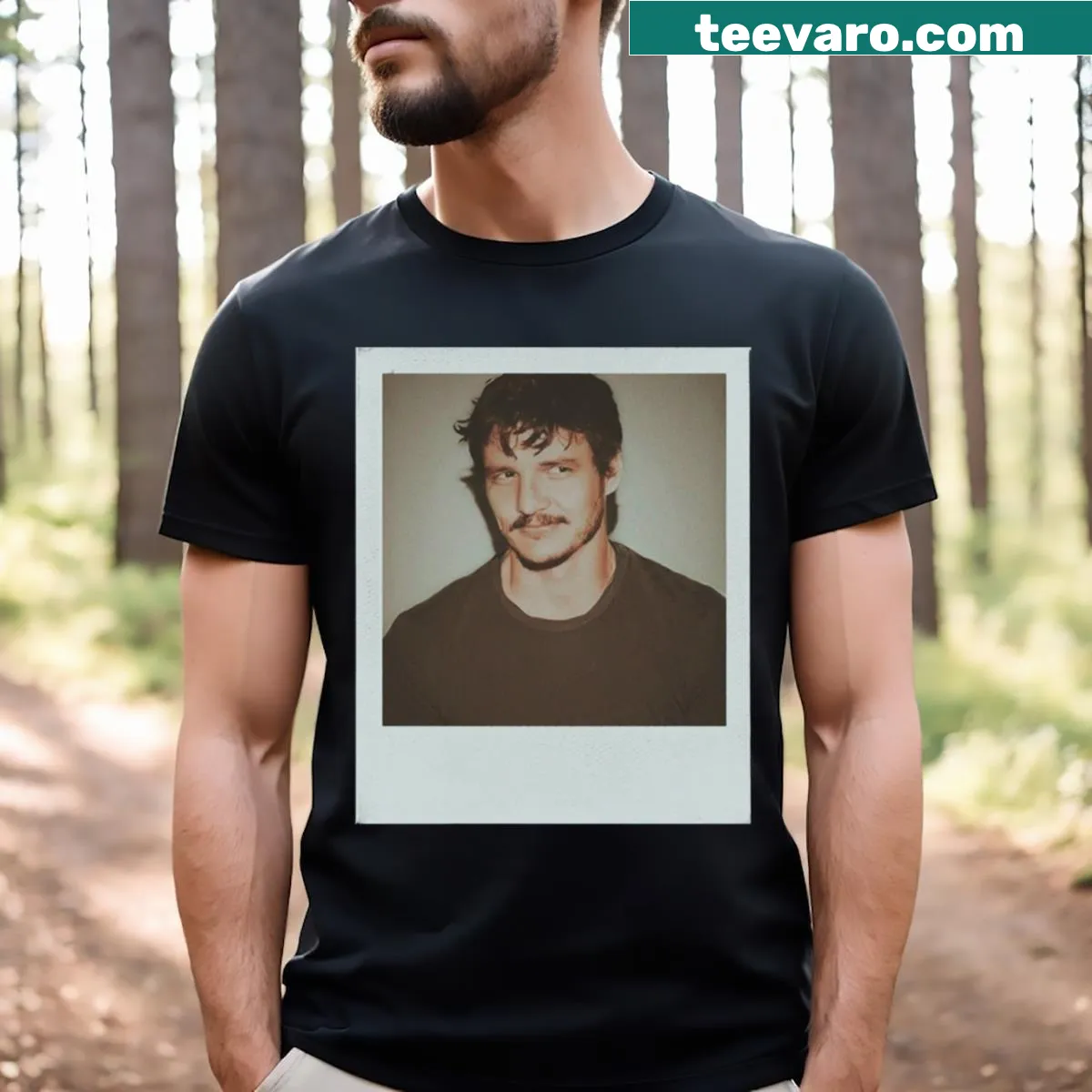 Vintage-style t-shirt featuring a photograph of Pedro Pascal — on a men's t-shirt