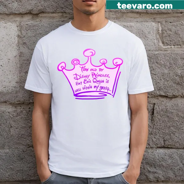 Illustration of a princess and evil queen on a t-shirt