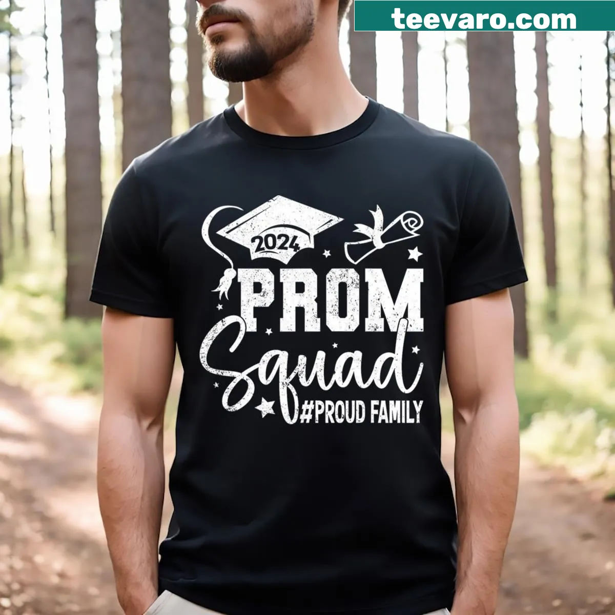 Prom Squad 2024 t-shirt for proud families — on a men's t-shirt