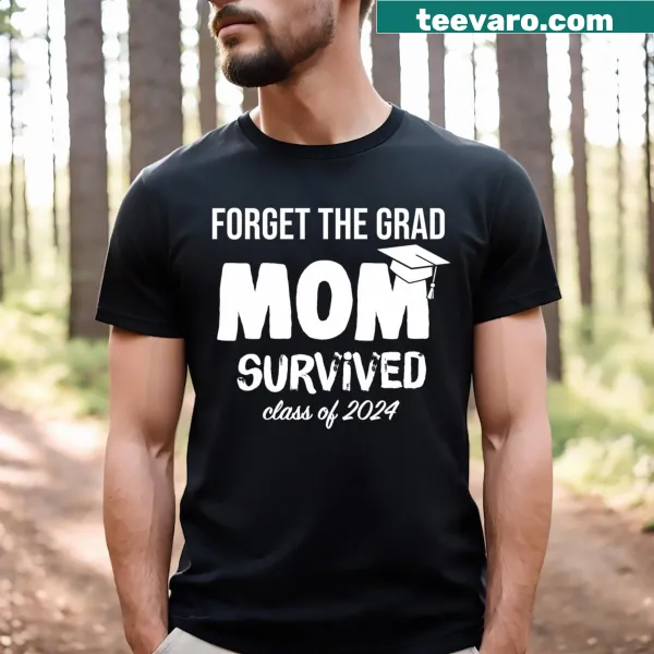 Proud Mom of a 2024 Graduate t-shirt with bold text