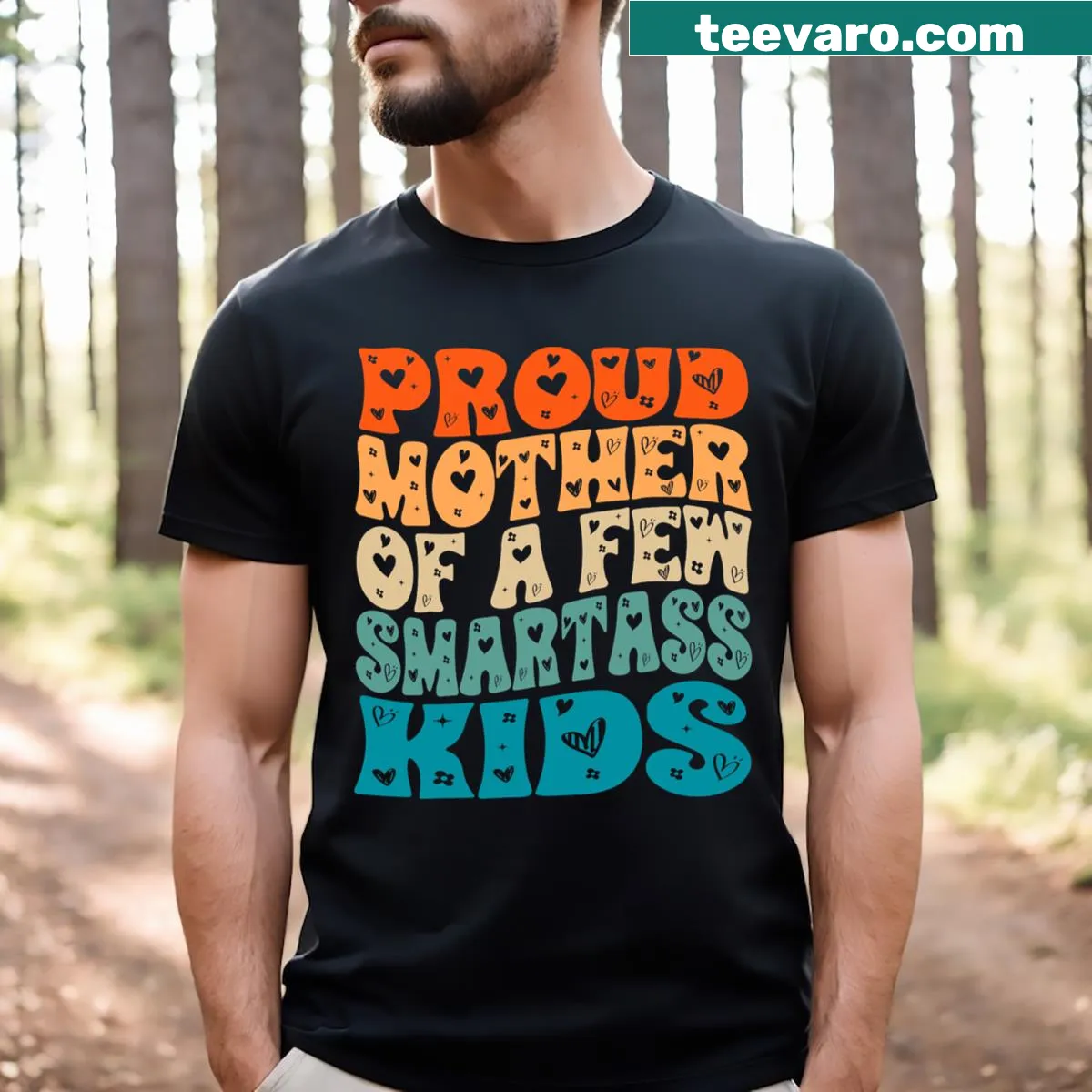 Fun t-shirt for proud mothers with smartass kids statement — on a men's t-shirt