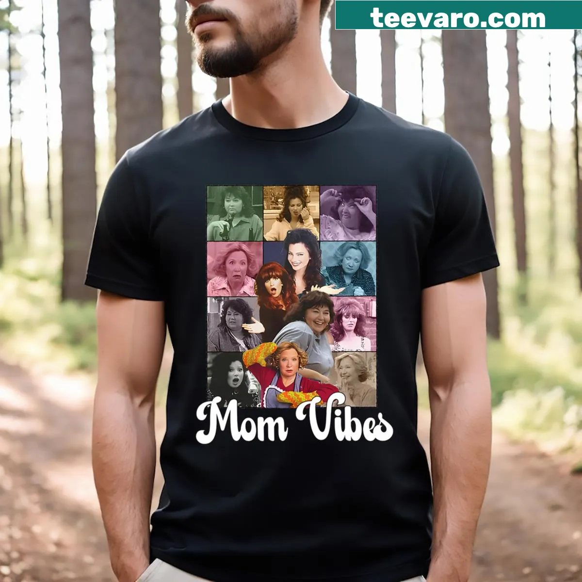Vintage distressed 90's Mom T-shirt with nostalgic design — on a men's t-shirt