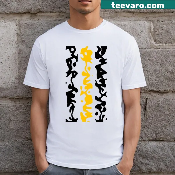 Minimalist t-shirt with flowing ripple line design
