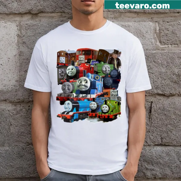 T-shirt featuring Thomas the Tank Engine and friends illustration