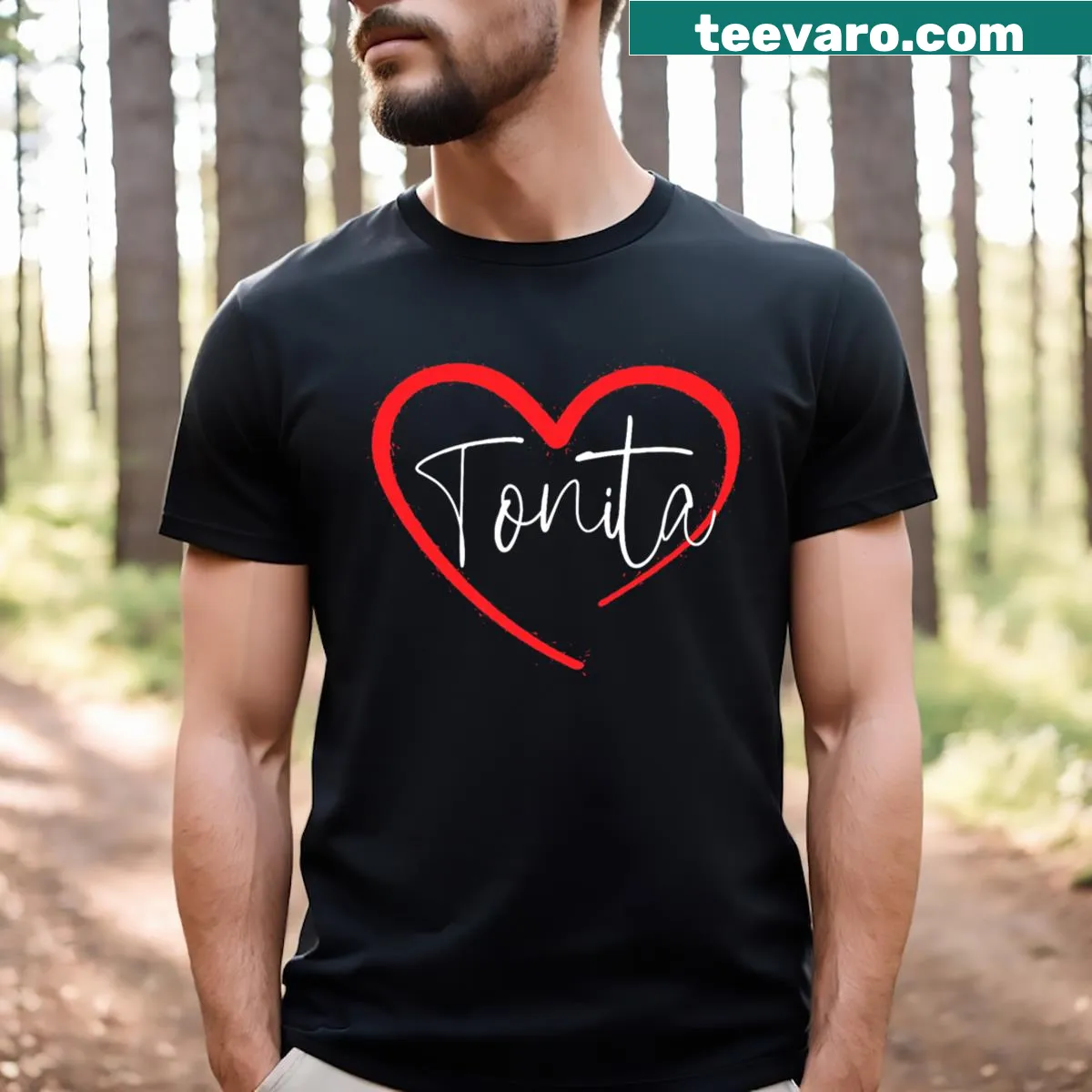 Personalized T-shirt with 'I Heart Tonita' text — on a men's t-shirt