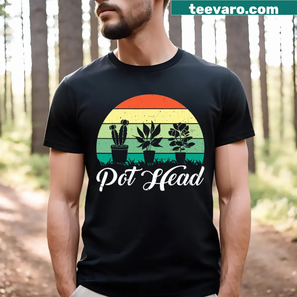 Funny gardening T-shirt with floral design and playful text — on a men's t-shirt
