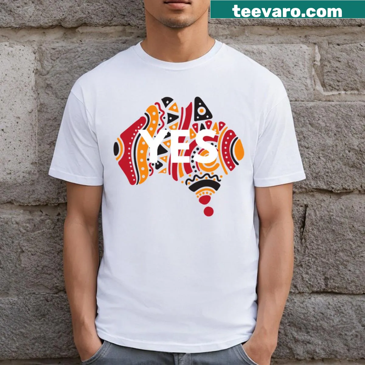 T-shirt with bold typography supporting political representation — on a men's t-shirt