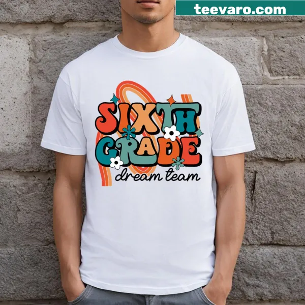 Cheerful tee for kids celebrating the first day of sixth grade