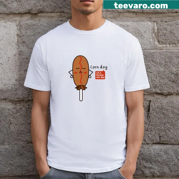 Illustration of a Korean hotdog on a fun food-themed T-shirt