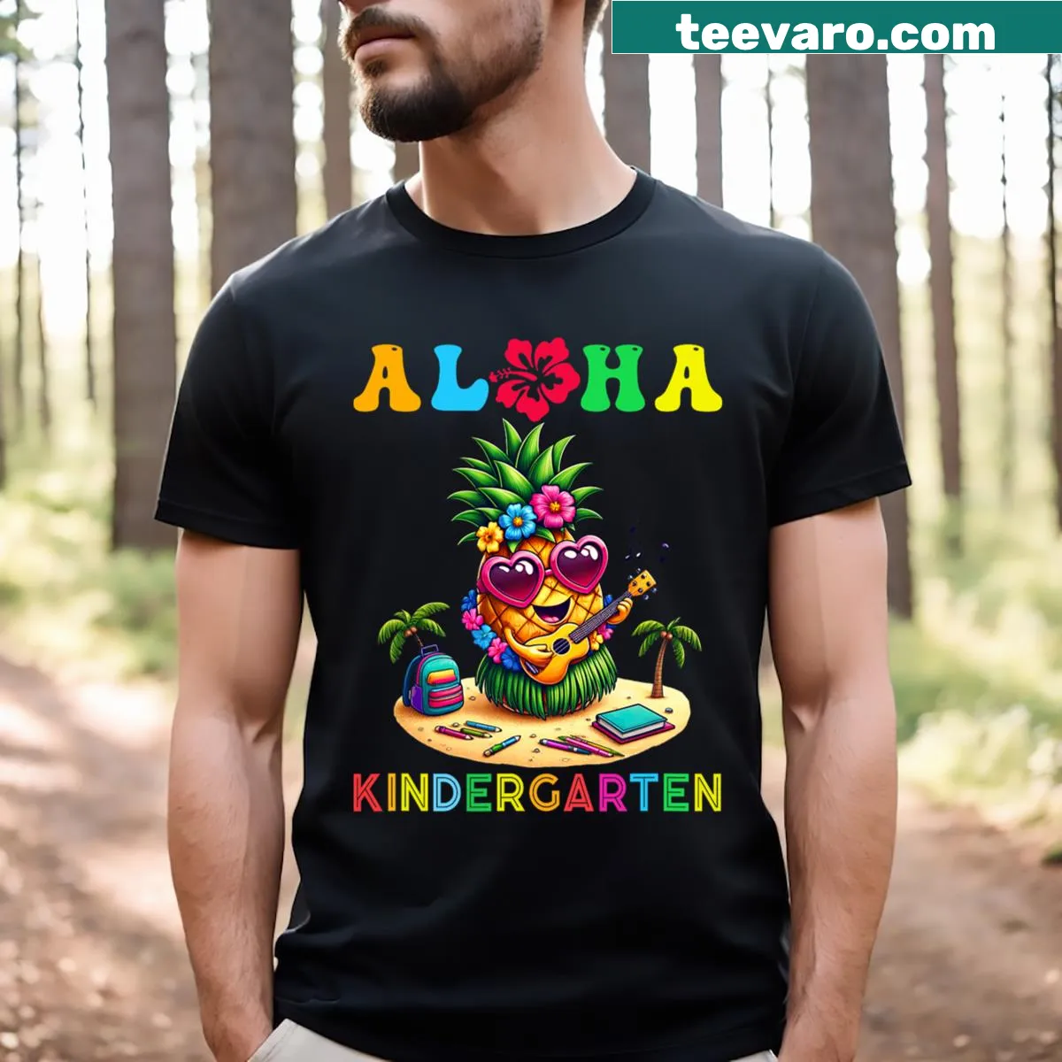Cute back-to-school t-shirt for kids featuring a pineapple design — on a men's t-shirt