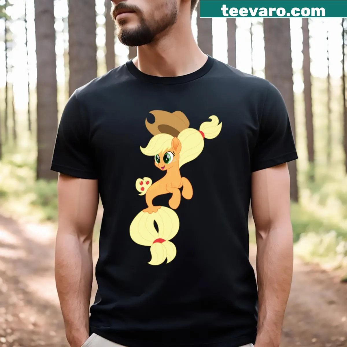 Whimsical seapony design inspired by Applejack — on a men's t-shirt